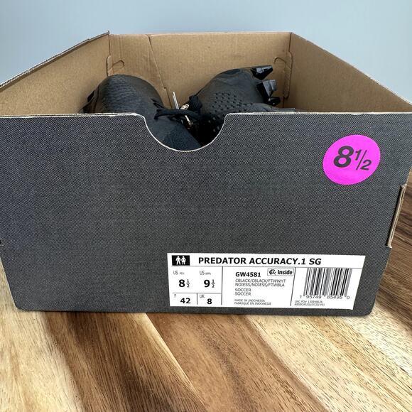 Adidas Predator Accuracy.1 SG Men's 8.5/Women's 9.5 Soccer Cleats Black GW4581 - Picture 11 of 11
